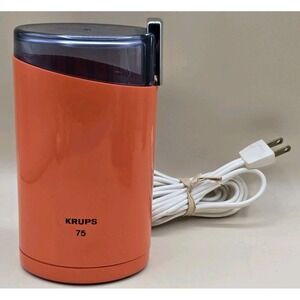 Krups 75 Type 318 Coffee Grinder - 1970s - Bright Orange - Germany - RARE Tested
